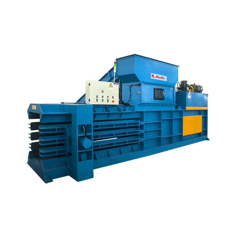 Horizontálny poloautomatický hydraulický lis na odpadový papier